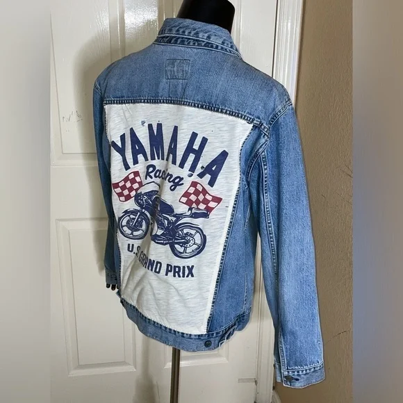 Unisex Gap Denim Gap Customized , Medium Wash Denim Icon Jean Jacket, Sz Large  - Picture 5 of 16